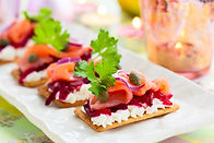 Appetizers with smoked salmon