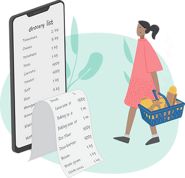 Grocery list automation illustration